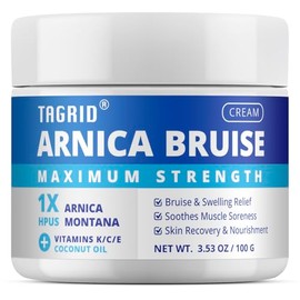TAGRID Crema de moretones de árnica: fórmula extra fuerte adecuada para personas mayores, piel delgada sensible, con vitamina K para un alivio rápido 