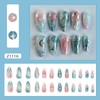 Mkwntg 24Pcs French Tip Press on Nails Medium Almond Fake
