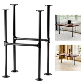 Yes4All 30-Inch Metal Table Legs – Industrial Pipe Design, Heavy-Duty Steel Support for Desks & Dining Tables, Set of 2