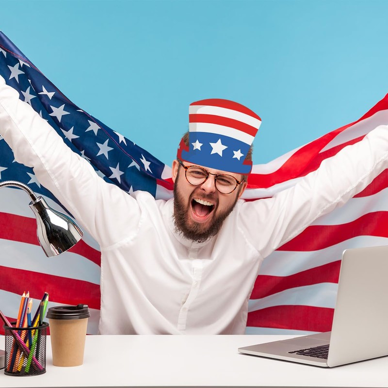 USUKUSI 6 Pcs 4th Of July Hat, 4th Of July