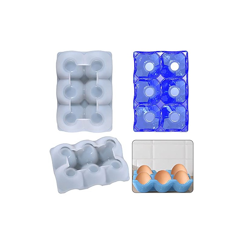 2 Pieces Egg Holder Silicone Resin Mold 6 Cups Egg