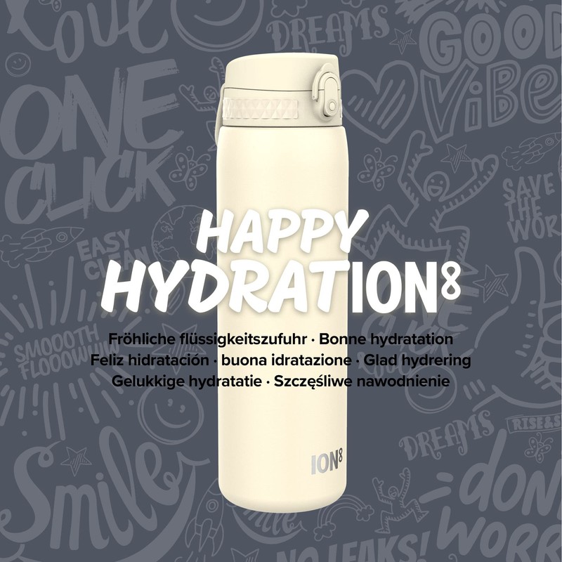 Ion8 Leak Proof Vacuum Insulated Water Bottle, Peach, 920 ml