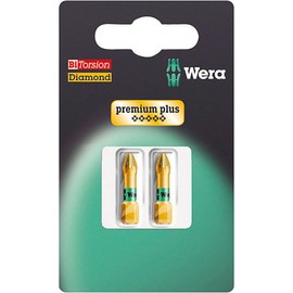 Wera Series 1 851/1 BDC Set SB Diamond Coated Bit, Phillips 2 bits - PH 2