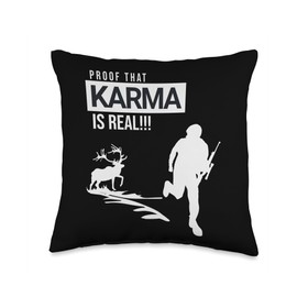 Funny Deer Hunter Stag Hunting Venison Deer Hunting Buck Wildlife Stag Hunter Throw Pillow, 16x16, Multicolor