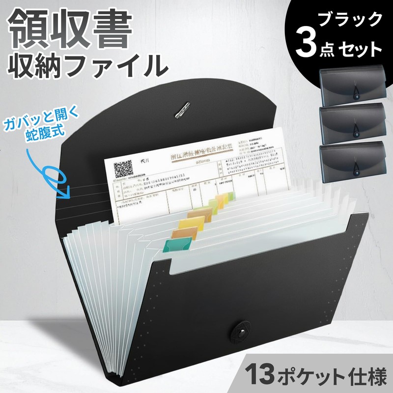 GLOFIN 領収書ファイル レシートホルダー ドキュメントファイル 保管 伝票 収納 整理 書類 ケース