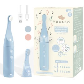 Elektrische Zahnbürste für Kinder, elektrische Zahnbürste Junior, Babyzahnbürste, Kinderzahnbürste, Kindergeschenk, Schallvibration, Musik, skalierbar, Timer, LED, 2 Bürsten