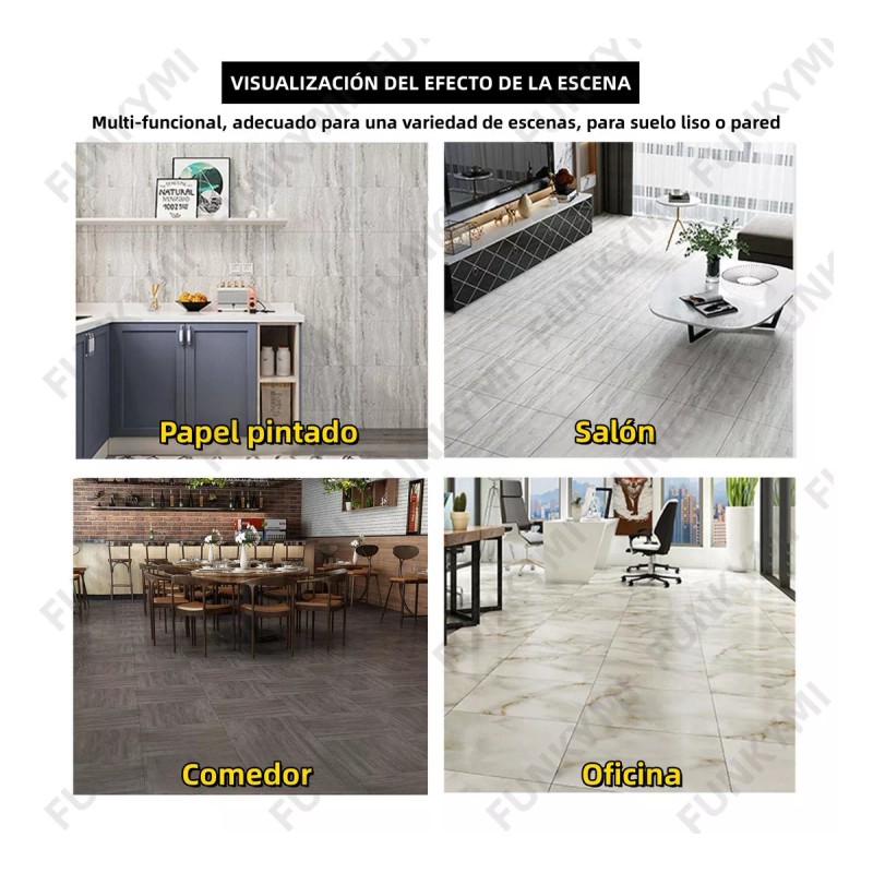 FUNKYMI Azulejo De Mármol De Vinilo Autoadhesivas Para Suelo 30x30cm