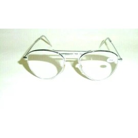 Unbranded NWT Vintage 90's Nickel Silver Mid Oval Metal Reading Glasses +2.00 (S.Silver)