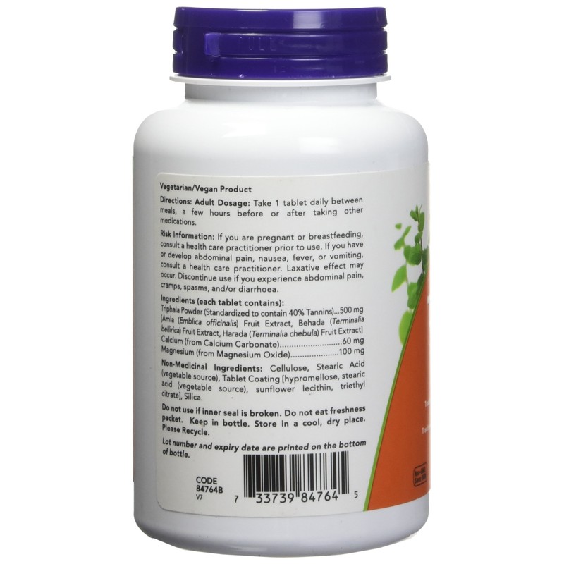 NOW Triphala Tablets, 500mg, 120 Count