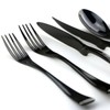 Uniturcky Stainless Steel Mirror Polished Black Flatware Set , Steak