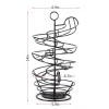 Spiral Design Egg Dispenser Rack Holder with Storage Basket Metal
