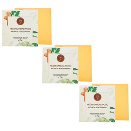 AATMANA Handmade Natural Bar Soap for Men & Women, Moisturizing Body & Face Soap, 7.9 Oz Soap Bars (3 Soap Set) (Neem Sandalwood)