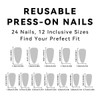 24 Pcs Almond Press on Nails Medium Fake Nails with