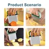 Crinkle Cutter，Stainless Steel Wave Cutter Vegetable Chip Cutter Crinkle Fry