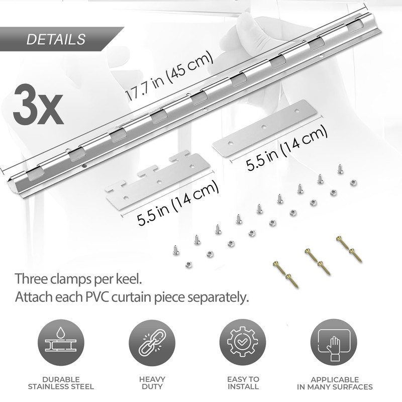 Acepunch Strip Curtain Hardware PVC Universal Mount Hanger Easy to