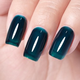 Esmalte de uñas en gel azul egeo, 1 pieza de 0,5 fl oz Esmalte de uñas en gel azul verdoso translúcido Color Soak Off G                               