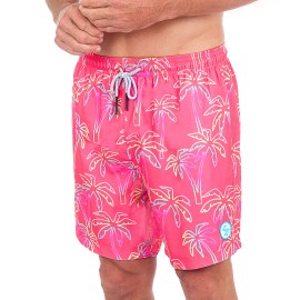UZZI Amphibious Gear Men's Coral XXL Stretch Palm Tree Swim Short
