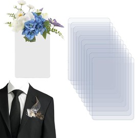 UYVPAER Pack of 10 Pocket Boutonniere Plastic Cover for Groom, Invisible Pocket Square, Boutonniere Holder, Without Pin, Transparent Boutonniere Card for Groomsmen, Wedding Accessories