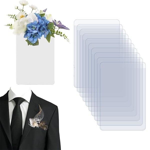 UYVPAER Pack of 10 Pocket Boutonniere Plastic Cover for Groom,