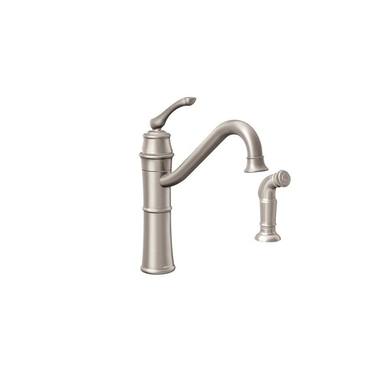 Moen Wetherly Spot Resist Stainless High-Arc Kitchen Faucet with Side