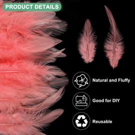 M METERXITY 300-Pack Saddle Hackle Rooster Feather, 3-6 Inch / 8-15cm Bulk Natural Fluffy Feathers for Crafting/Wedding/Dream Catcher/DIY Crafts Decorations [Sunset Red]