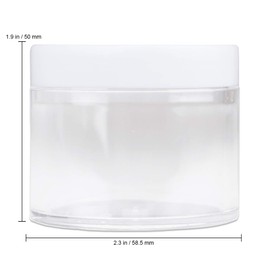 Beauticom 60 Grams/60 ML (2 Oz) Round Clear Leak Proof Plastic Container Jars with White Lids for Travel Storage Makeup Cosmetic Lotion Scrubs Creams Oils Salves Ointments (6 Jars)