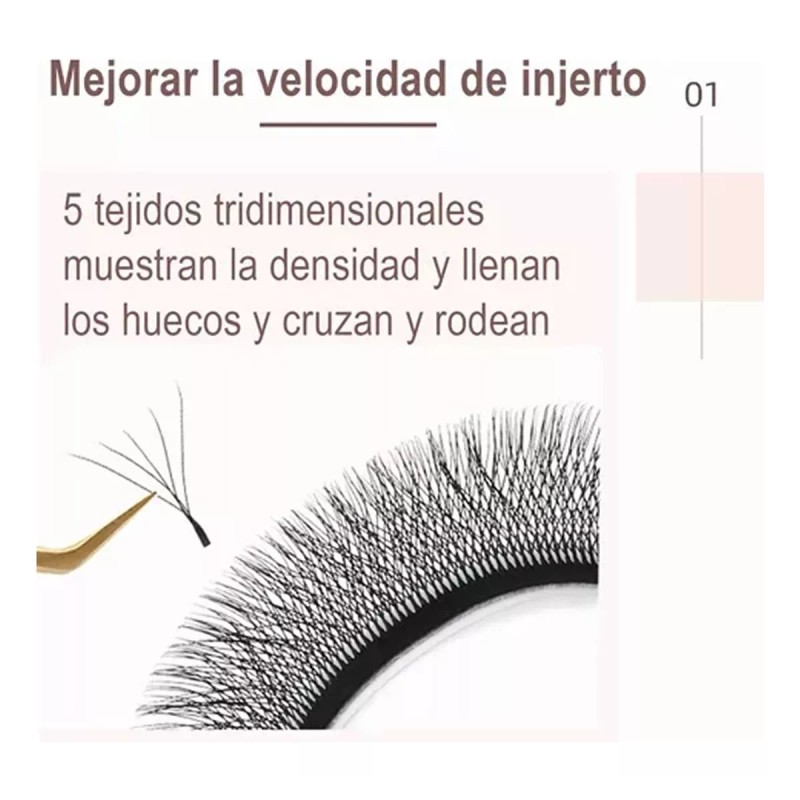 Nagaraku Extensiones De Pestañas 5d W Shape 8-15mm Mix