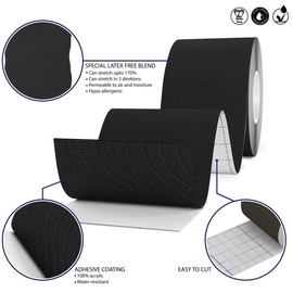 Titanium Sports Kinesiology Tape - 5m Roll of Elastic Water Resistant Tape for Support & Muscle Recovery - Quality Sports Tape