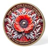 Poppy Military Challenge Coin - Memorial Coin Honoring Fallen Heroes