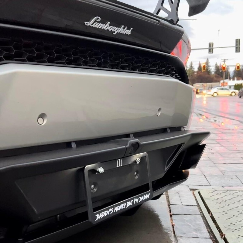 BLVD Daddy's Money But I'm Daddy Black License Plate Frame