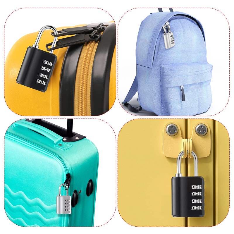 Kenning 10 Pcs Combination Padlock 4 Digit Combination Lock with