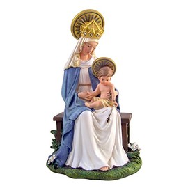 Resin Seated Madonna and Child Figurine Inspired by Sister M.I. Hummel, 6 1/2 Inch