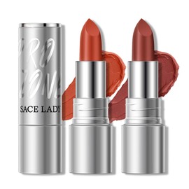 SACE LADY Matte Lipstick for Women, Long Lasting Lipstick Set Waterproof and Smudgeproof, Natural Red Lip Color Makeup High Pigmented Stays On Up to 24 Hour (N05+N06, 2pcs)