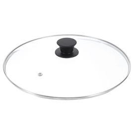 uxcell 1Pcs Universal Lid for Pot Fit 12 Inch Cookware, Replacement Glass Pan Lids with Heat Resistant Silicone Handle, Steam Vent Pan Lid for Pots, Frying Pans, Skillets