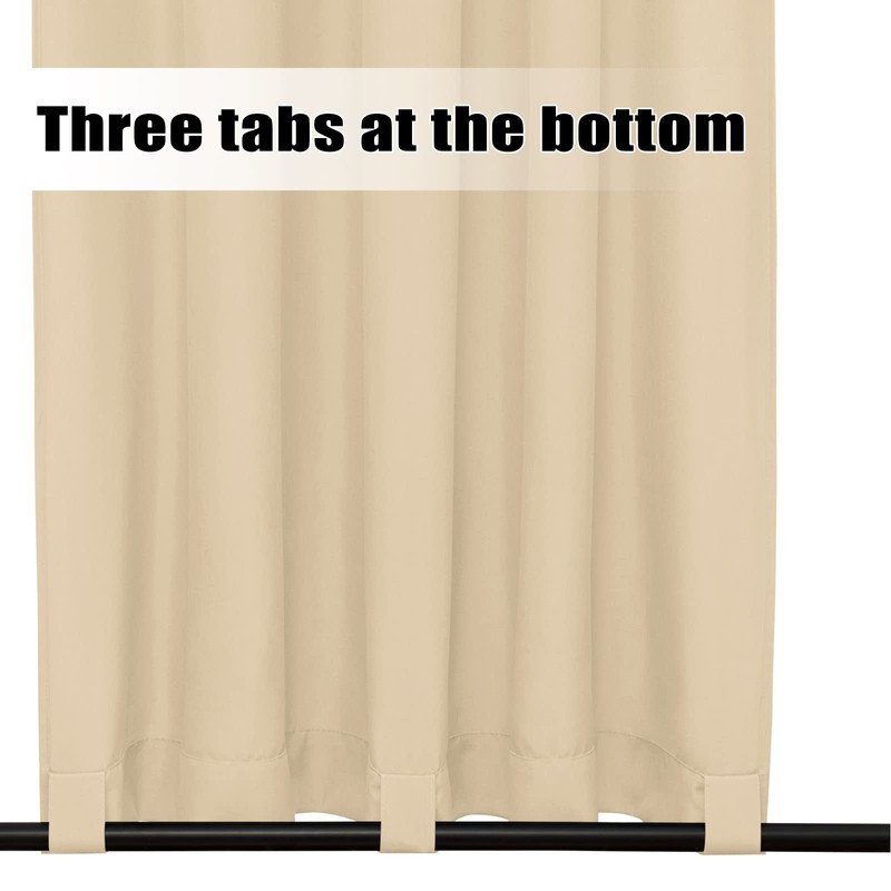 Easy-Going Outdoor Curtains Waterproof Windproof Weatherproof Curtain for Patio, Cabana,