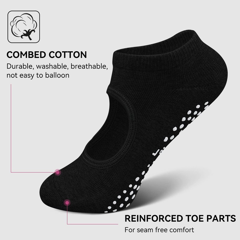 Yoga Socks Non Slip Skid Socks with Grips Pilates Ballet