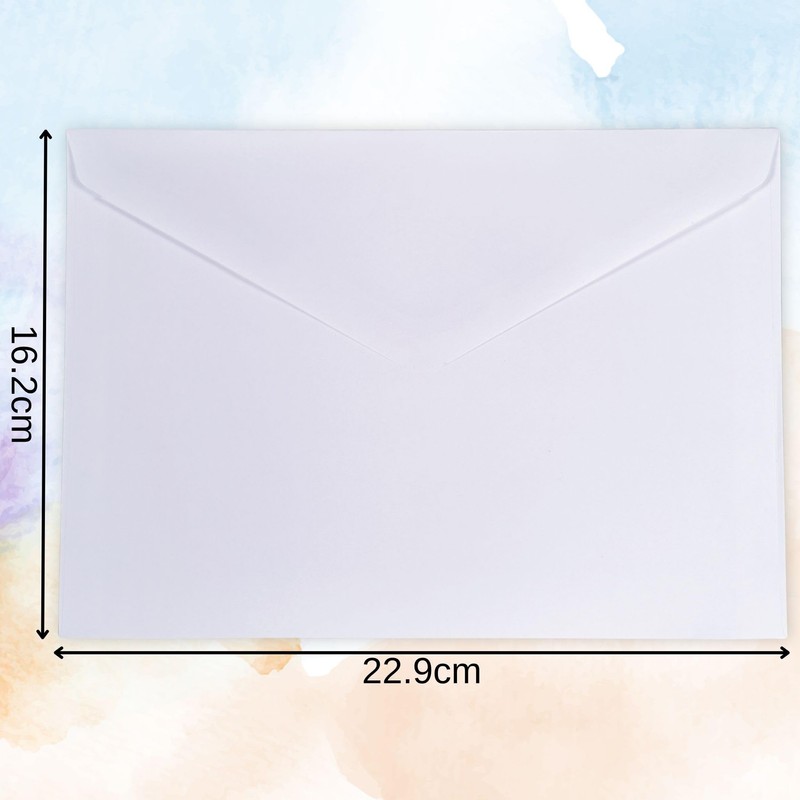 BCreativetolearn C5 White Envelopes for A5 Cards Diamond Gummed Self
