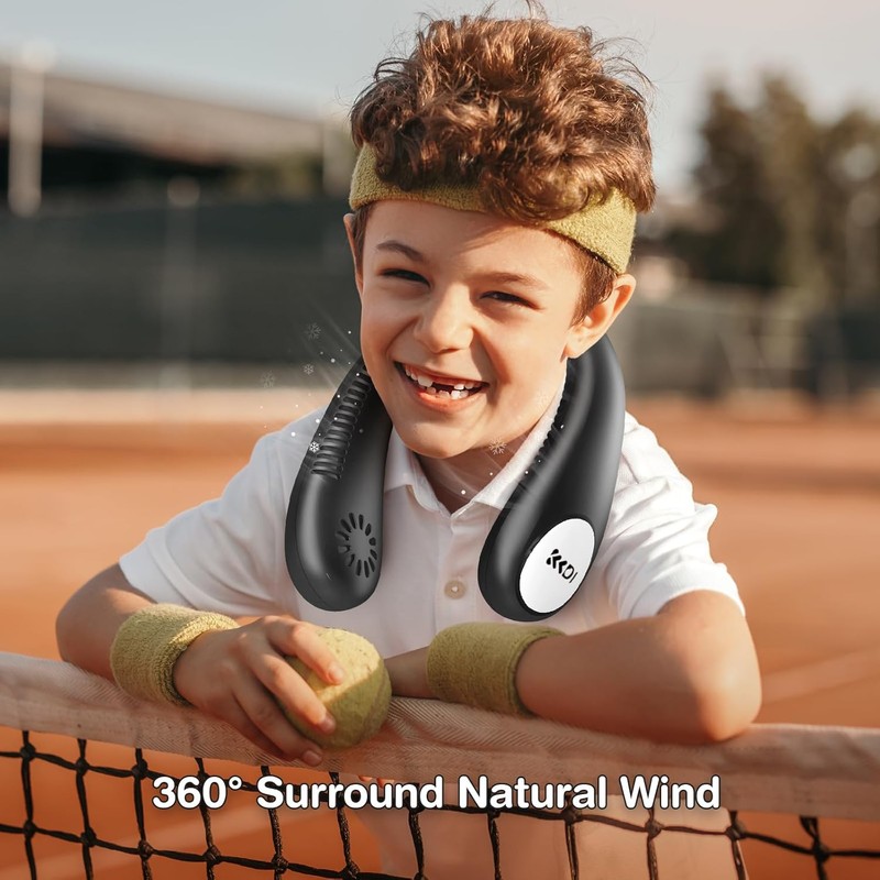 Ventilador de cuello para niños Kkdi E10 USB 2600mAh 4