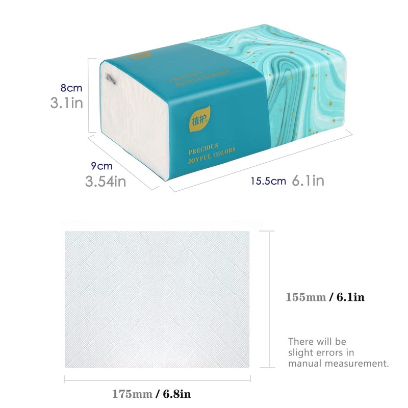 Pack of 8, Disposable Small Facial Tissue, Toilet Paper -Bag