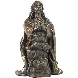 US 7.5" Jesus Praying in The Garden of Gethsemane Statue, Bronze Color