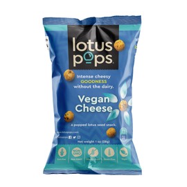 Lotus Pops Popped Lotus (Water Lily) Seed Snacks Low Calorie Gluten Free and Vegan Snacks Plant Protein Roasted Not-Fried | Paleo | Grain Free | Non GMO Certified (Vegan Cheese 1oz Single Pack)