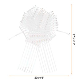 MECCANIXITY 5pcs 8 Inch Organza Large Pull Bow Metallic Gift Wrapping Bows Ribbon Chiffon Yarn White for Wedding Baskets Presents Christmas Valentine's Day