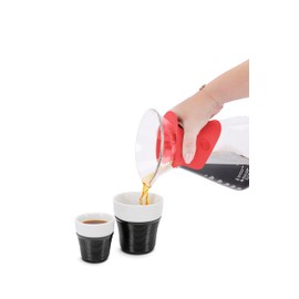 Pressca - Porcelain Coffee Cup - Reusable Coffee Cup for Both Hot and Cold Drinks, Coffee Cup for Small Espressos and Drinks - Coffee Bar and Shop Accessories, Kitchen Utensils - 1.7 fl oz, Black