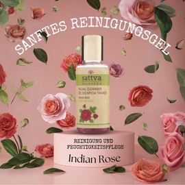 Sattva Face Cleansing Hydrating Gel with Indian Rose - Gentle Wash Gel Face for Men and Women Cleansing Gel without SLES, Parabens - Hydrating Facial Cleanser - 100 ml