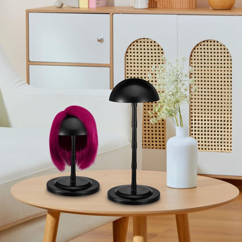 Adjustable Wig Stand,4.33" to 14.17" Wigs Head Holders Portable Plastic
