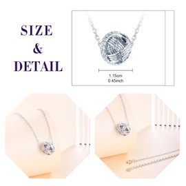 feilok 925 Sterling Silver Necklaces for Women Knitted wool ball Necklace Jewelry for Women Silver Necklace