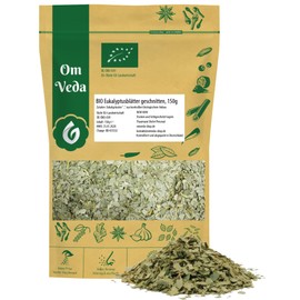 Organic Eucalyptus Leaves Cut | Dried Eucalyptus Leaf Tea | Natural and Aromatic | Perfect for Tea, Infusions and Herbal Mixtures | No Additives | OmVeda (150g)