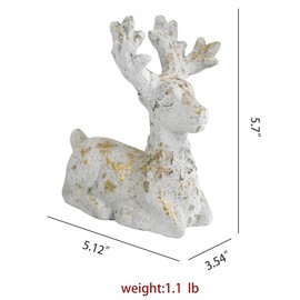 All Chic Christmas Reindeer Statue Christmas Figurines Rustic Cement Reindeer Statue Handmade Christmas Tabletop Statue Indoor and Display on Mantel or Window Sill…