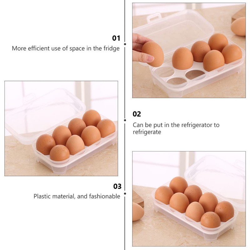 Operitacx 2Pcs Egg Storage Container Egg Holder for Refrigerator for