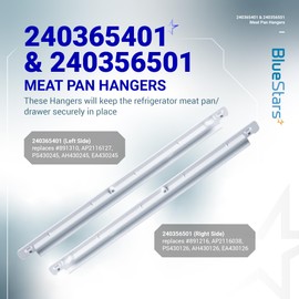 BlueStars 240365401 & 240356501 - Perchas de carne para refrigerador (izquierda y derecha) - Compatible con refrigeradores Frigidaire Kenmore - Sustituye a EA430245, PS430245